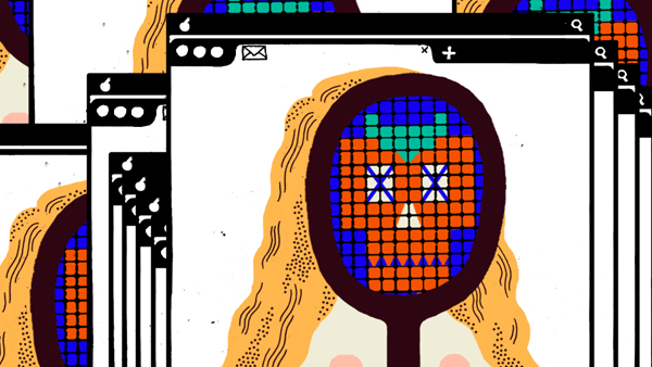 计算机病毒主题插画