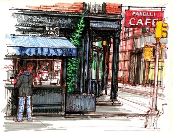 Stephen Gardner手绘酒吧和咖啡馆