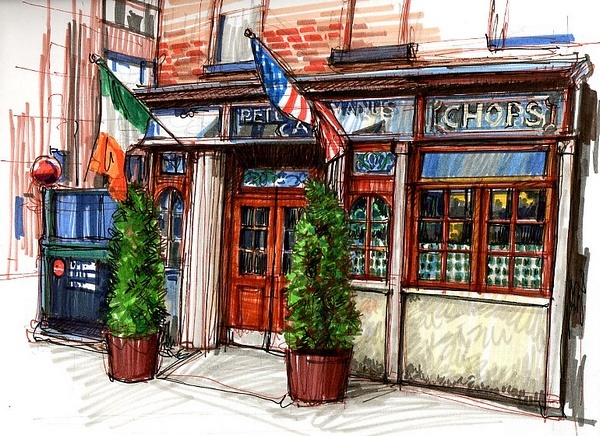 Stephen Gardner手绘酒吧和咖啡馆