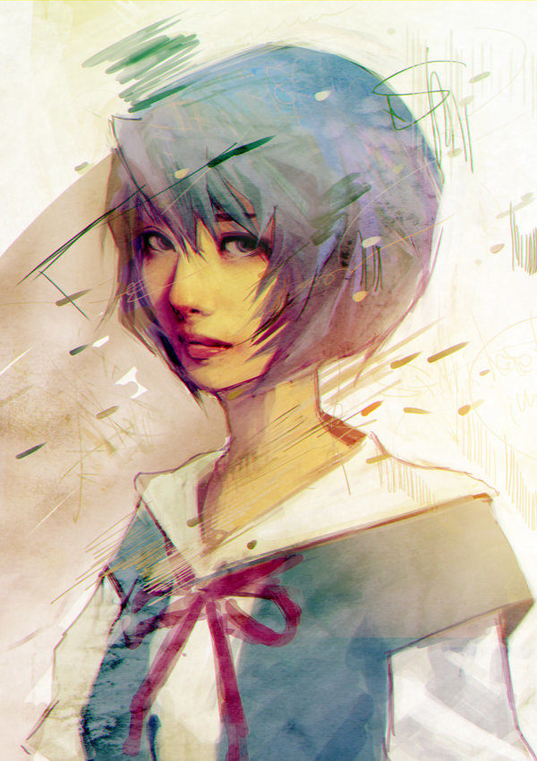 日本Wataboku美女肖像插画