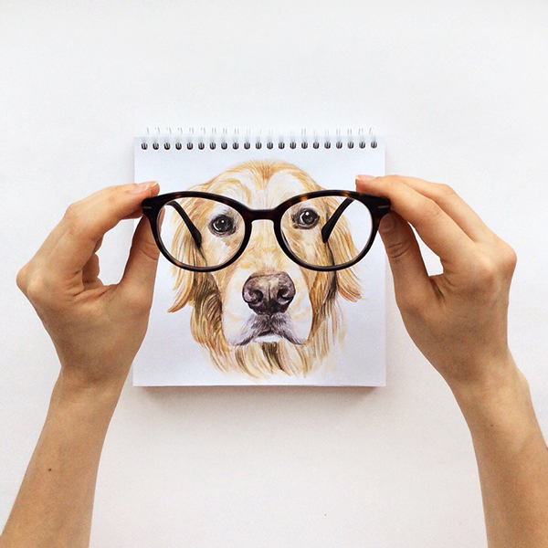 给手绘的狗狗再添一点创意设计