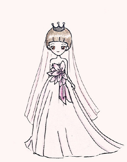 每个女孩都有个婚纱梦可爱插画设计欣赏