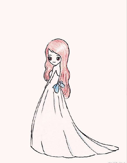 每个女孩都有个婚纱梦可爱插画设计欣赏