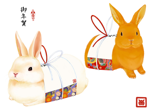 らいらっく超萌食物吃兔子插画