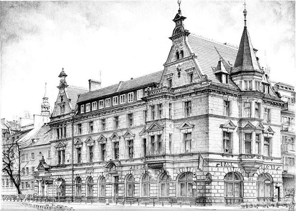 夫斯基·鲍威尔·保利科斯基建筑铅笔画