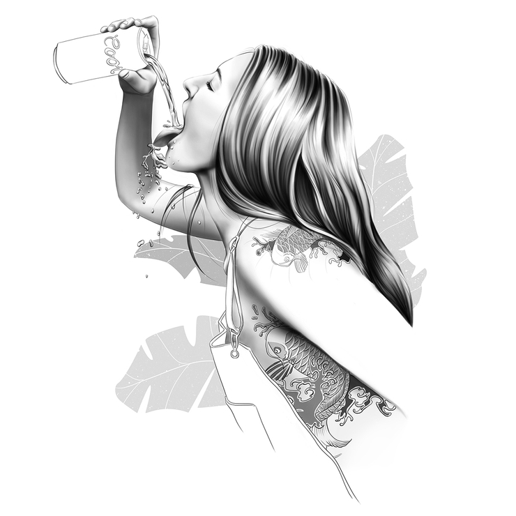 国外惊艳的黑白人物插画设计BY Ewelina Dymek