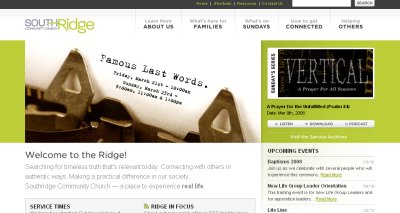 50个最佳教会网站设计欣赏一