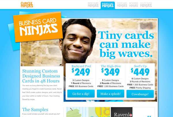 Blue Website Showcase - Business Card Ninjas 优秀的蓝色风格网页设计