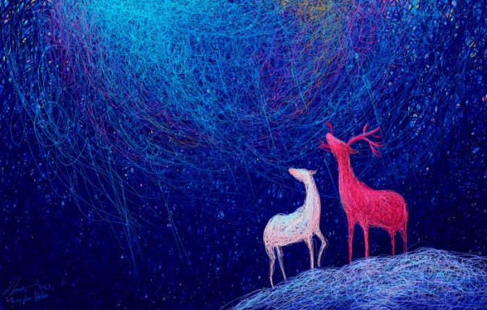 插画师artfei：一组精神病系色彩插画