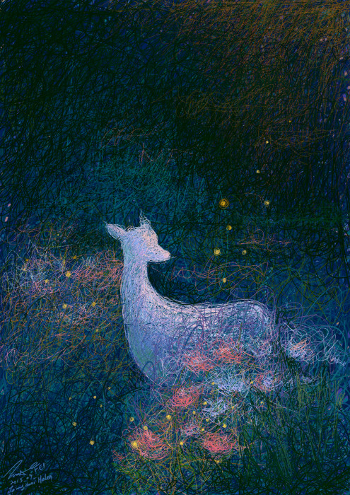 插画师artfei：一组精神病系色彩插画