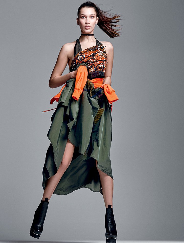 超模Bella Hadid 演绎《Elle》时装杂志巴西版