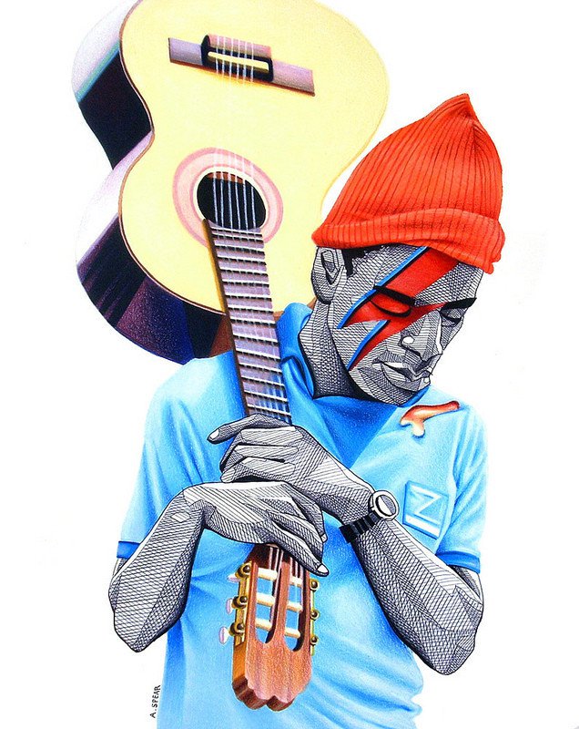 Andrew Spear混合媒体插画