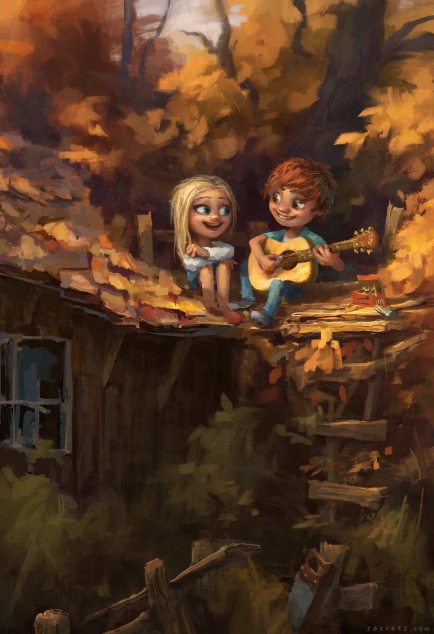 Zac Retz卡通情侣插画