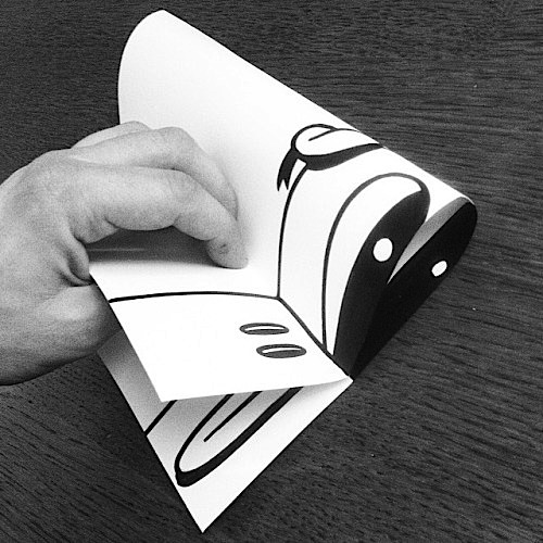 Husk Mit Navn纸上立体插画