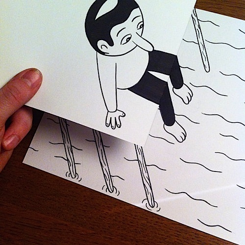 Husk Mit Navn纸上立体插画