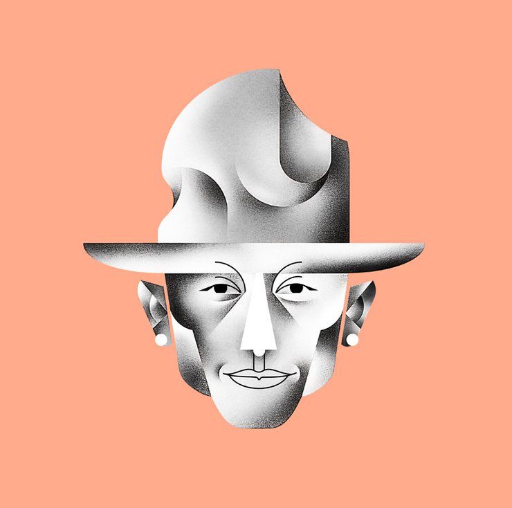 国外独特肖像插画设计