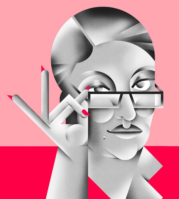 国外独特肖像插画设计