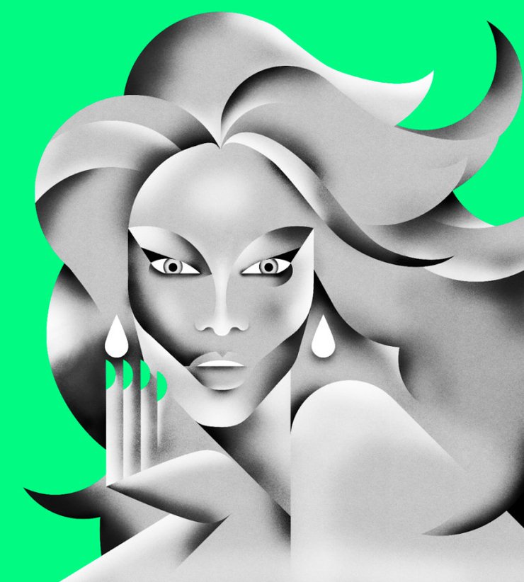 国外独特肖像插画设计