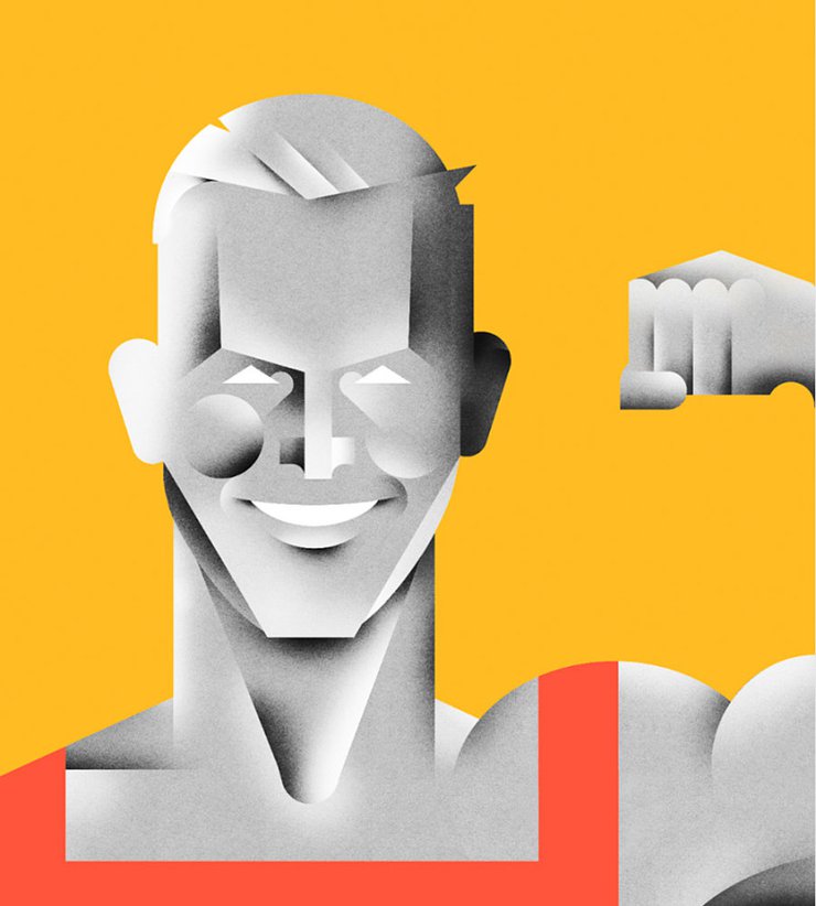 国外独特肖像插画设计