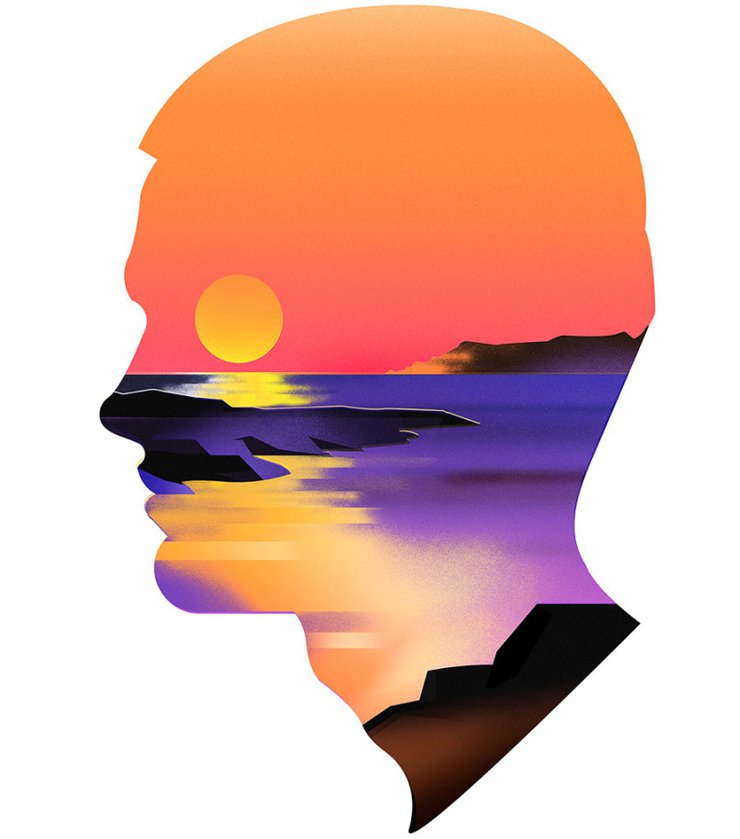 国外独特肖像插画设计