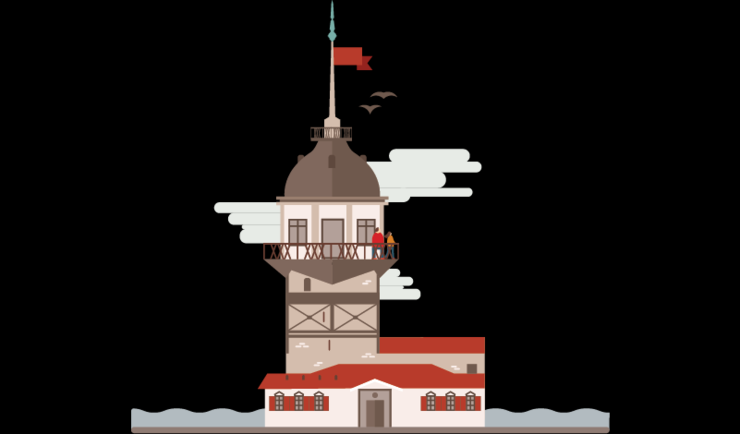 伊斯坦布尔地标建筑插画设计