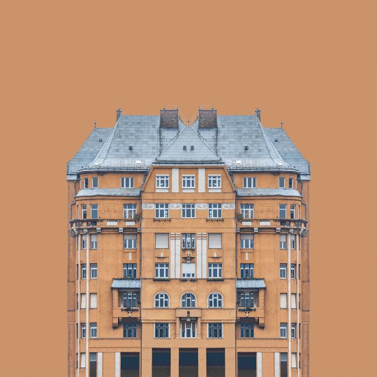 多瑙河畔建筑插画设计