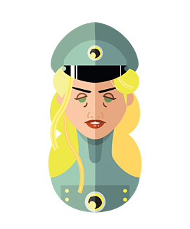 扁平化风格超级英雄插画