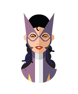 扁平化风格超级英雄插画