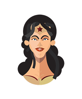 扁平化风格超级英雄插画