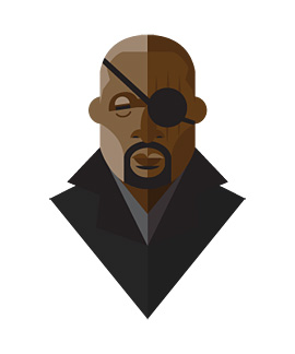 扁平化风格超级英雄插画