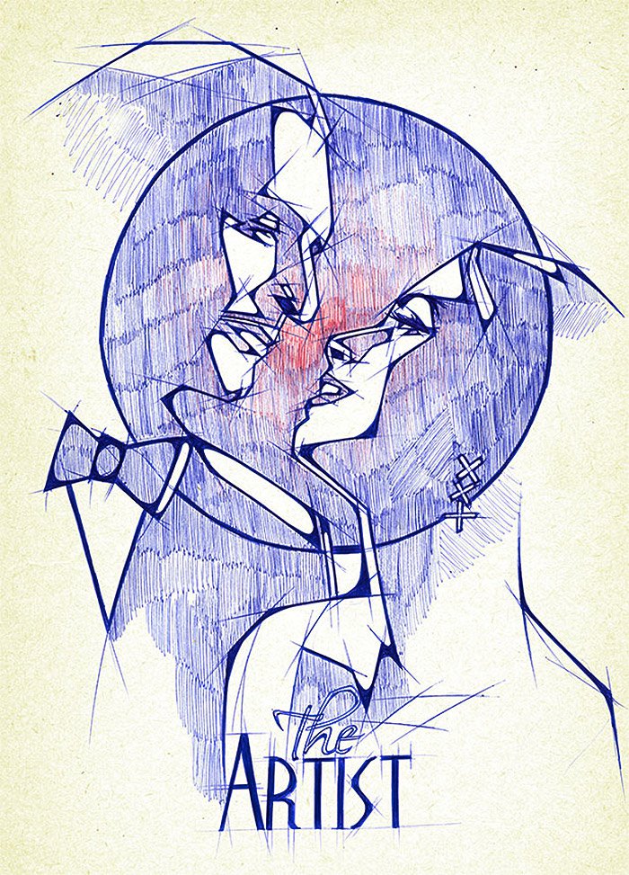 Johannes Siemensmeyer圆珠笔名人插画