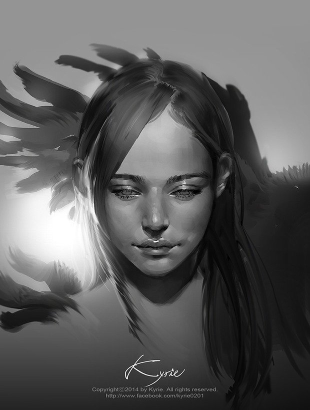 韩国Kyrie肖像插画