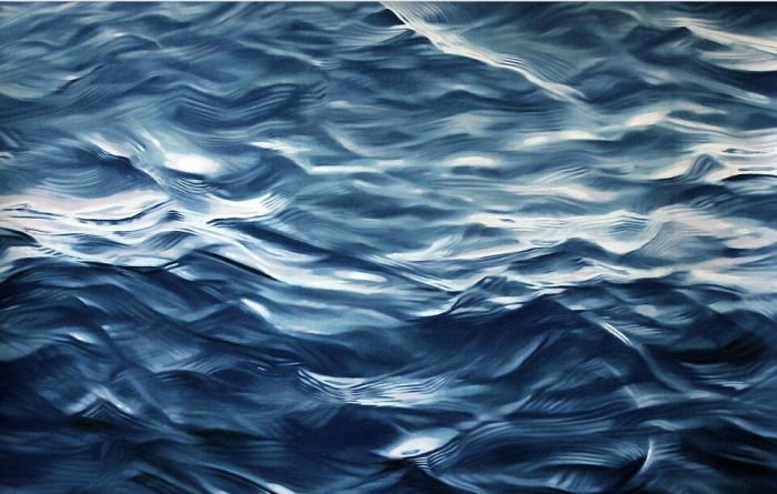 艺术家Zaria Forman 手指画出冰 海画卷