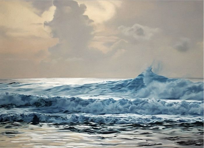 艺术家Zaria Forman 手指画出冰 海画卷