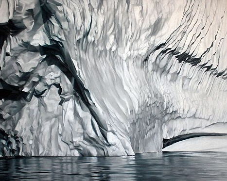 艺术家Zaria Forman 手指画出冰 海画卷