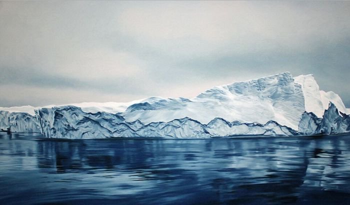 艺术家Zaria Forman 手指画出冰 海画卷