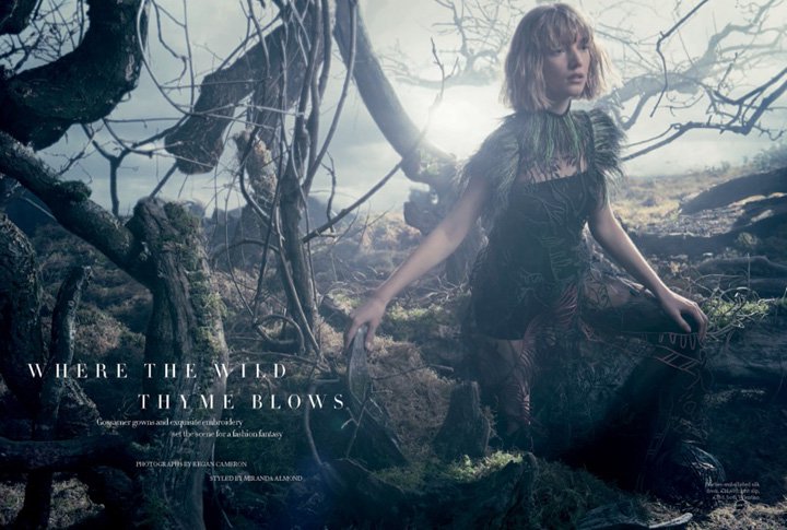 超模Lou Schoof演绎《Harper's Bazaar》欧美杂志时尚大片