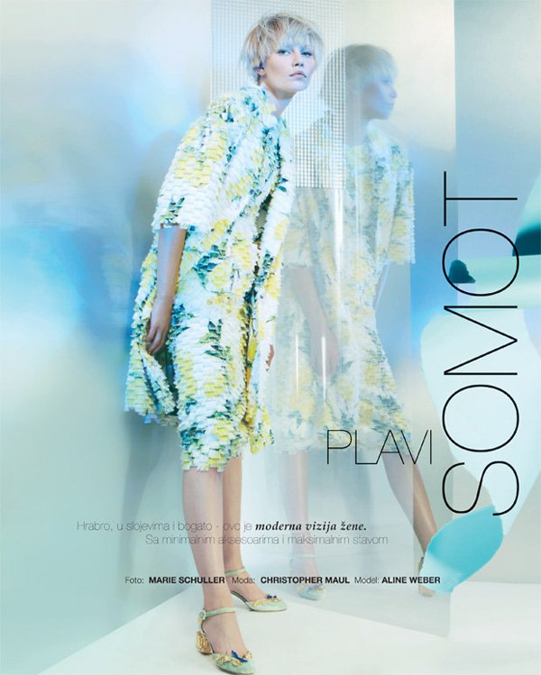 超模Aline Weber 演绎《Elle》杂志时尚大片 