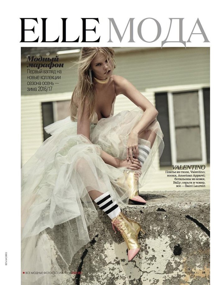 超模Marloes Horst 演绎《Elle》时尚杂志大片