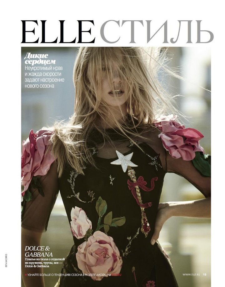 超模Marloes Horst 演绎《Elle》时尚杂志大片