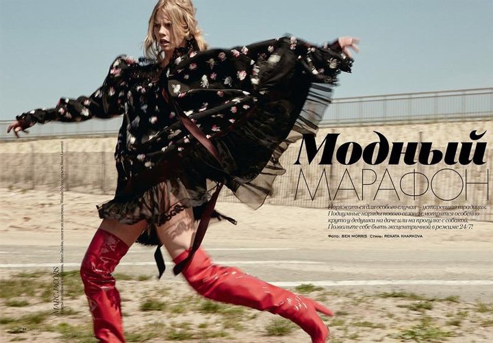 超模Marloes Horst 演绎《Elle》时尚杂志大片