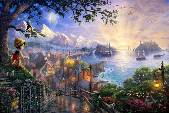 汤马思·金凯德(Thomas Kinkade)梦幻迪士尼场景绘画欣赏