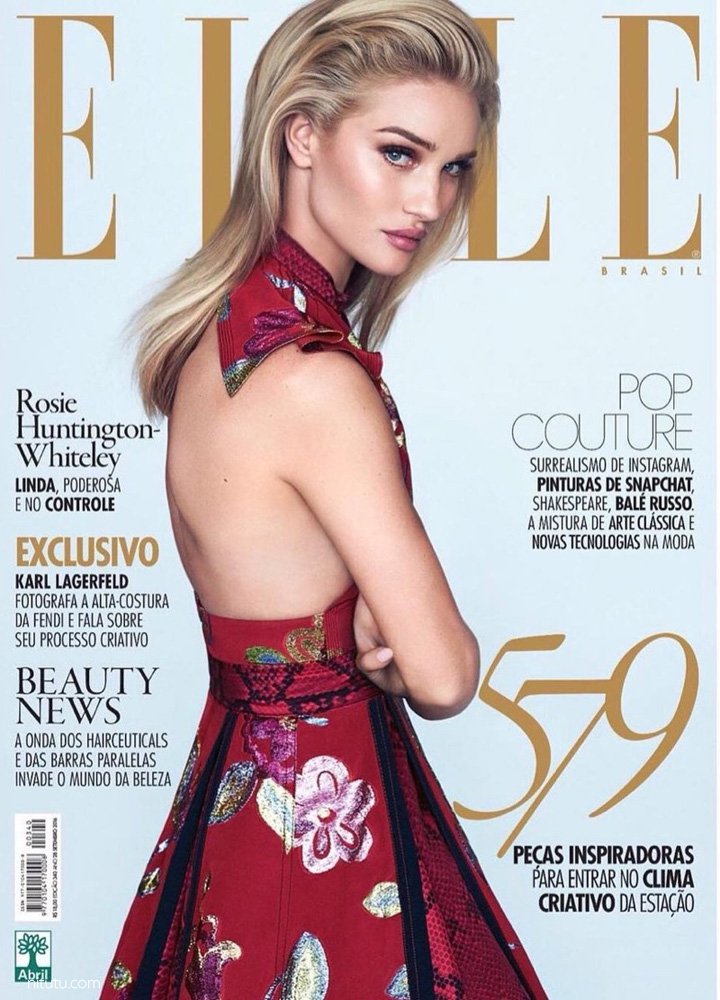 名模 Rosie Huntington-Whiteley 演绎《Elle》时尚杂志大片