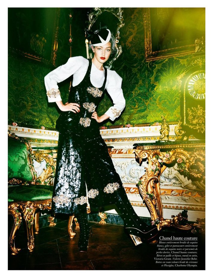 超模Gigi Hadid 演绎《Vogue》法国版时尚杂志大片