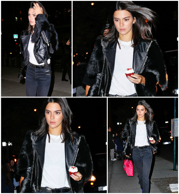 Kendall最新街拍  皮衣mix皮草 帅气又奢华