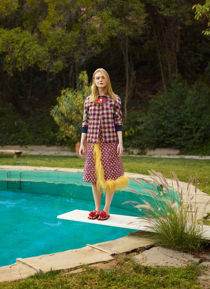 女星Elle Fanning演绎Elle杂志时尚摄影大片