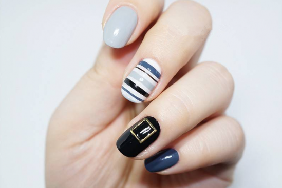 蓝色美甲教程 美甲蓝色款式图片