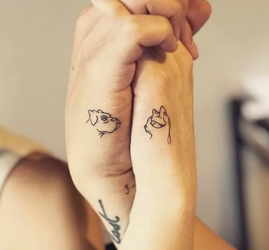 情侣纹身小图案手腕 情侣纹身小清新图案