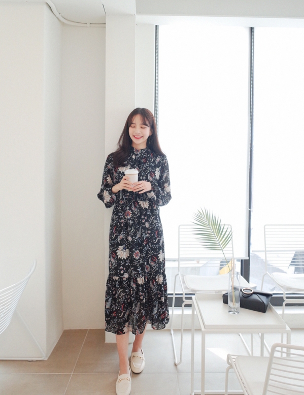 韩版碎花连衣裙图片 小碎花连衣裙