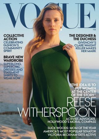 Vogue 2025年2月刊时尚杂志摄影图片 影星Reese Witherspoon出镜演绎